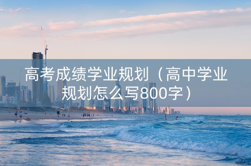 高考成绩学业规划（高中学业规划怎么写800字）