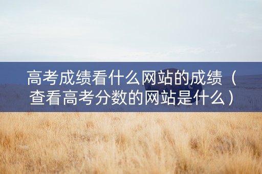 高考成绩看什么网站的成绩(查看高考分数的网站是什么) 高考成绩看什么网站的成绩(查看高考分数的网站是什么)