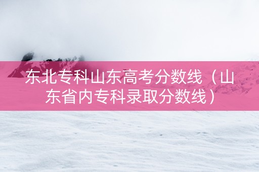 东北专科山东高考分数线(山东省内专科录取分数线) 东北专科山东高考分数线(山东省内专科录取分数线)