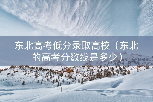 东北高考低分录取高校(东北的高考分数线是多少) 东北高考低分录取高校(东北的高考分数线是多少)