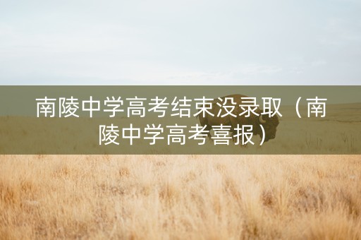 南陵中学高考结束没录取(南陵中学高考喜报) 南陵中学高考结束没录取(南陵中学高考喜报)