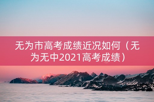 无为市高考成绩近况如何（无为无中2021高考成绩）