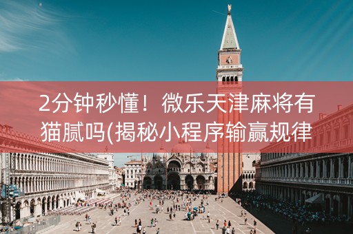 2分钟秒懂！微乐天津麻将有猫腻吗(揭秘小程序输赢规律)