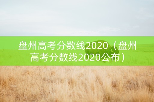 盘州高考分数线2020(盘州高考分数线2020公布) 盘州高考分数线2020(盘州高考分数线2020公布)