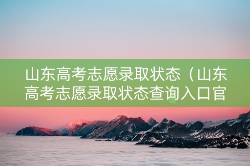 山东高考志愿录取状态(山东高考志愿录取状态查询入口官网) 山东高考志愿录取状态(山东高考志愿录取状态查询入口官网)