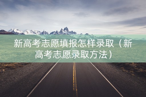 新高考志愿填报怎样录取(新高考志愿录取方法) 新高考志愿填报怎样录取(新高考志愿录取方法)