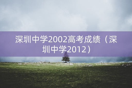 深圳中学2002高考成绩(深圳中学2012) 深圳中学2002高考成绩(深圳中学2012)