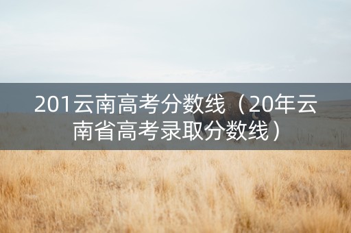 201云南高考分数线(20年云南省高考录取分数线) 201云南高考分数线(20年云南省高考录取分数线)