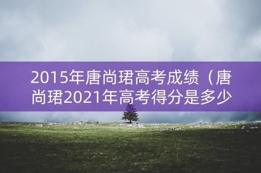 2015年唐尚珺高考成绩(唐尚珺2021年高考得分是多少) 2015年唐尚珺高考成绩(唐尚珺2021年高考得分是多少)