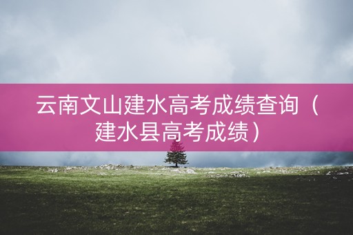 云南文山建水高考成绩查询(建水县高考成绩) 云南文山建水高考成绩查询(建水县高考成绩)