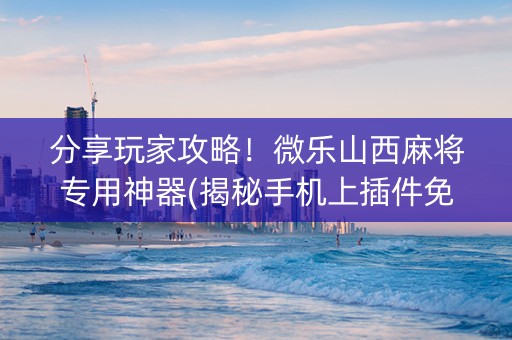 分享玩家攻略！微乐山西麻将专用神器(揭秘手机上插件免费)