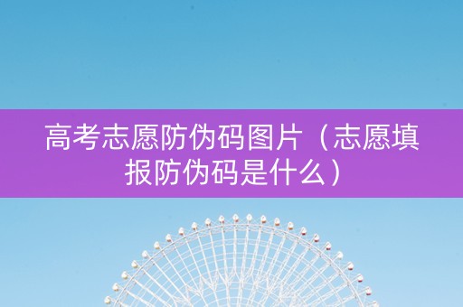 高考志愿防伪码图片(志愿填报防伪码是什么) 高考志愿防伪码图片(志愿填报防伪码是什么)
