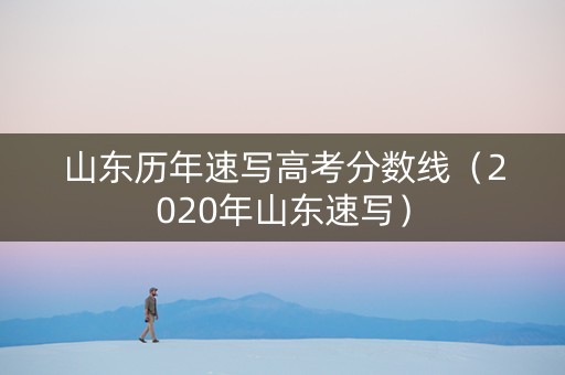 山东历年速写高考分数线(2020年山东速写) 山东历年速写高考分数线(2020年山东速写)