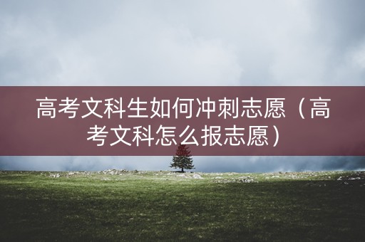 高考文科生如何冲刺志愿(高考文科怎么报志愿) 高考文科生如何冲刺志愿(高考文科怎么报志愿)