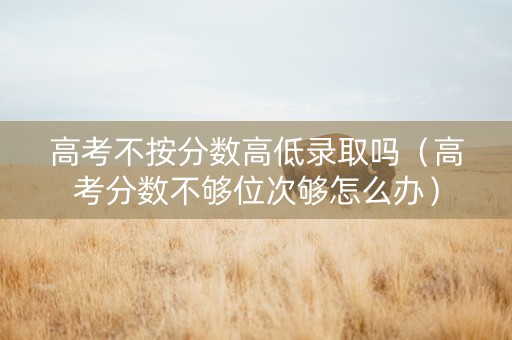 高考不按分数高低录取吗(高考分数不够位次够怎么办) 高考不按分数高低录取吗(高考分数不够位次够怎么办)