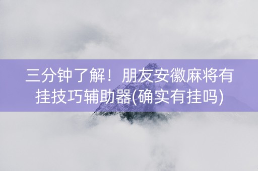 三分钟了解！朋友安徽麻将有挂技巧辅助器(确实有挂吗)