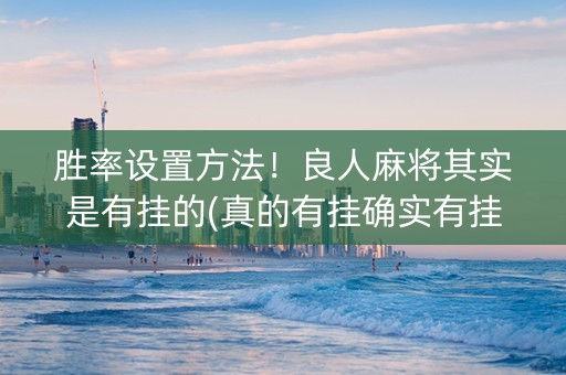 胜率设置方法！良人麻将其实是有挂的(真的有挂确实有挂)