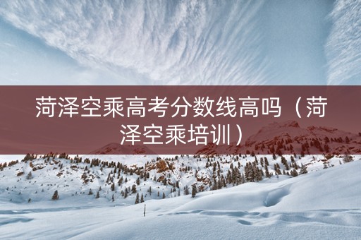 菏泽空乘高考分数线高吗（菏泽空乘培训）