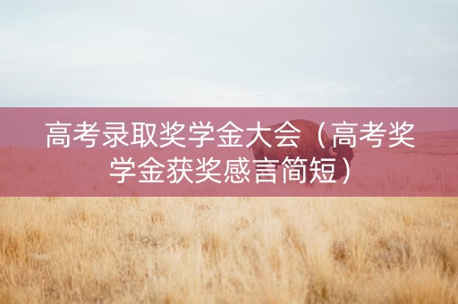高考录取奖学金大会(高考奖学金获奖感言简短) 高考录取奖学金大会(高考奖学金获奖感言简短)