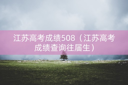 江苏高考成绩508（江苏高考成绩查询往届生）