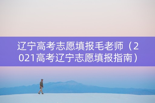 辽宁高考志愿填报毛老师（2021高考辽宁志愿填报指南）