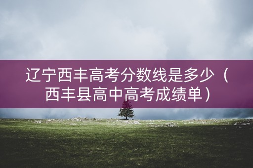 辽宁西丰高考分数线是多少（西丰县高中高考成绩单）