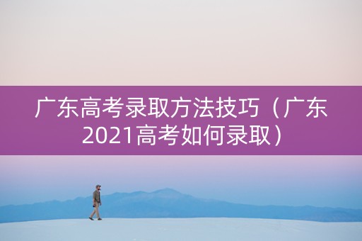 广东高考录取方法技巧(广东2021高考如何录取) 广东高考录取方法技巧(广东2021高考如何录取)