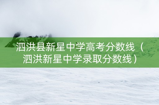 泗洪县新星中学高考分数线(泗洪新星中学录取分数线) 泗洪县新星中学高考分数线(泗洪新星中学录取分数线)
