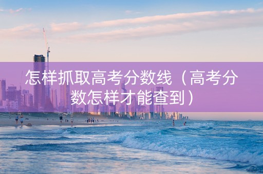 怎样抓取高考分数线(高考分数怎样才能查到) 怎样抓取高考分数线(高考分数怎样才能查到)
