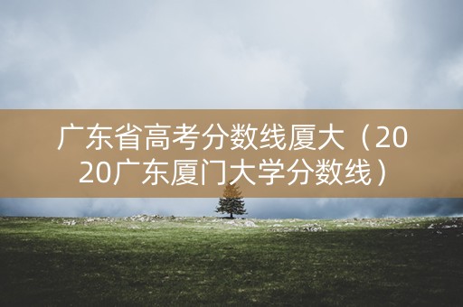 广东省高考分数线厦大(2020广东厦门大学分数线) 广东省高考分数线厦大(2020广东厦门大学分数线)