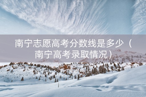 南宁志愿高考分数线是多少(南宁高考录取情况) 南宁志愿高考分数线是多少(南宁高考录取情况)