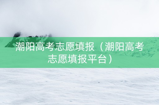 潮阳高考志愿填报(潮阳高考志愿填报平台) 潮阳高考志愿填报(潮阳高考志愿填报平台)