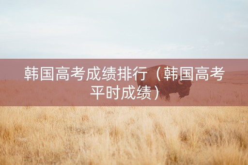 韩国高考成绩排行（韩国高考平时成绩）