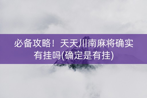 必备攻略！天天川南麻将确实有挂吗(确定是有挂)