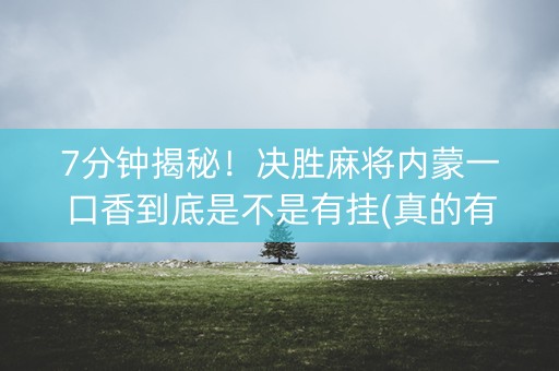 7分钟揭秘！决胜麻将内蒙一口香到底是不是有挂(真的有挂确实有挂)