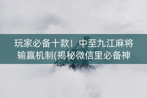 玩家必备十款！中至九江麻将输赢机制(揭秘微信里必备神器)