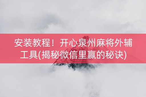 安装教程！开心泉州麻将外辅工具(揭秘微信里赢的秘诀)