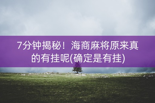 7分钟揭秘！海商麻将原来真的有挂呢(确定是有挂)