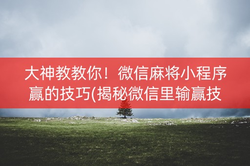 大神教教你！微信麻将小程序赢的技巧(揭秘微信里输赢技巧)