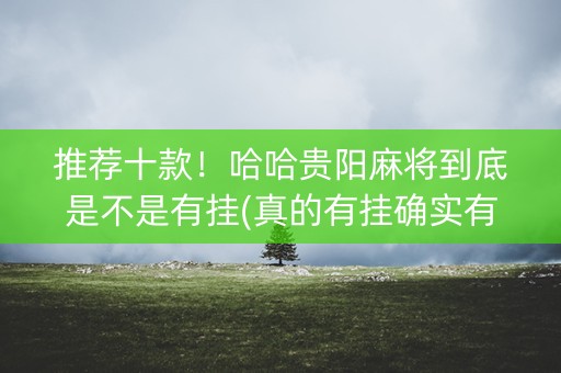 推荐十款！哈哈贵阳麻将到底是不是有挂(真的有挂确实有挂)