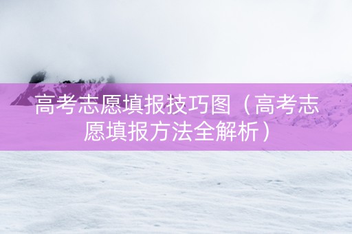 高考志愿填报技巧图（高考志愿填报方法全解析）