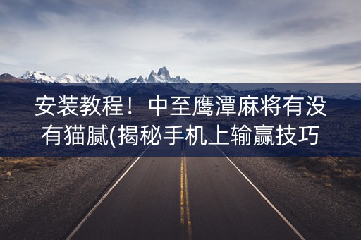 安装教程！中至鹰潭麻将有没有猫腻(揭秘手机上输赢技巧)