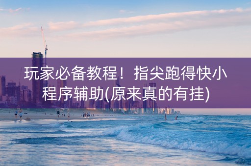 玩家必备教程！指尖跑得快小程序辅助(原来真的有挂)