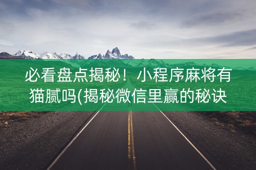 必看盘点揭秘！小程序麻将有猫腻吗(揭秘微信里赢的秘诀)