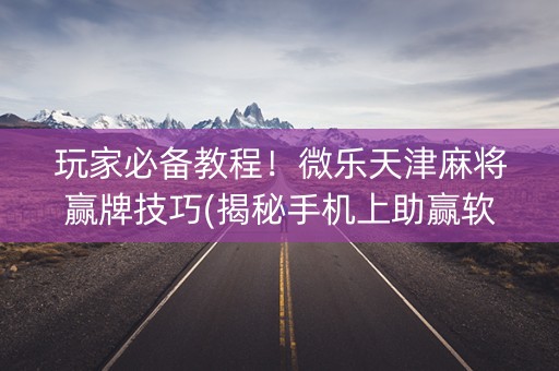 玩家必备教程！微乐天津麻将赢牌技巧(揭秘手机上助赢软件)
