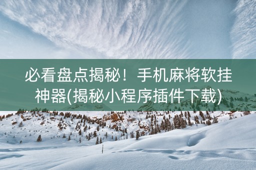 必看盘点揭秘！手机麻将软挂神器(揭秘小程序插件下载)