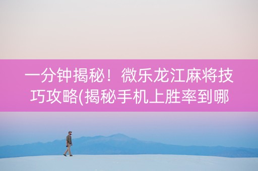 一分钟揭秘！微乐龙江麻将技巧攻略(揭秘手机上胜率到哪调)