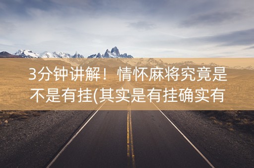 3分钟讲解！情怀麻将究竟是不是有挂(其实是有挂确实有挂)