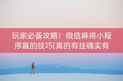 玩家必备攻略！微信麻将小程序赢的技巧(真的有挂确实有挂)