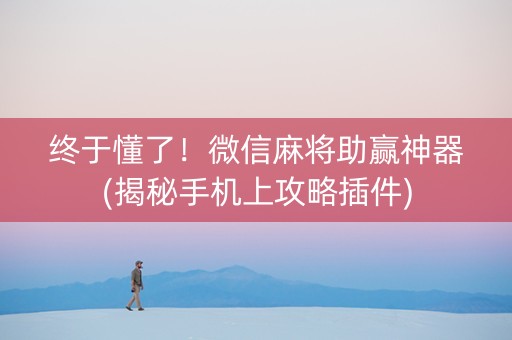 终于懂了！微信麻将助赢神器(揭秘手机上攻略插件)